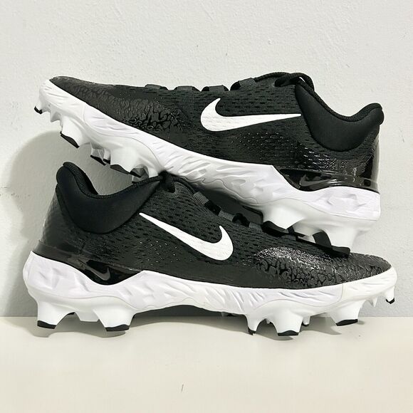 Nike Alpha Huarache Elite 4 Low MCS “Black White” Mens Size 9-12 Baseball Cleats - Picture 6 of 9